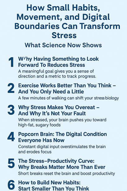 How Small Habits, Movement, and Digital Boundaries Can Transform Stress: What Science Now Shows
